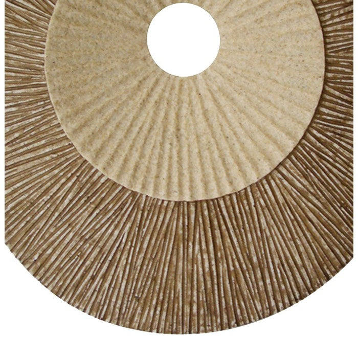 Round and Ribbed Double Layer Sandstone Wall Art, Medium, Brown and Beige