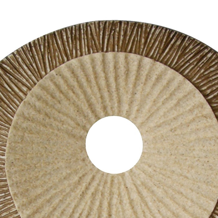 Round and Ribbed Double Layer Sandstone Wall Art, Large, Brown and Beige