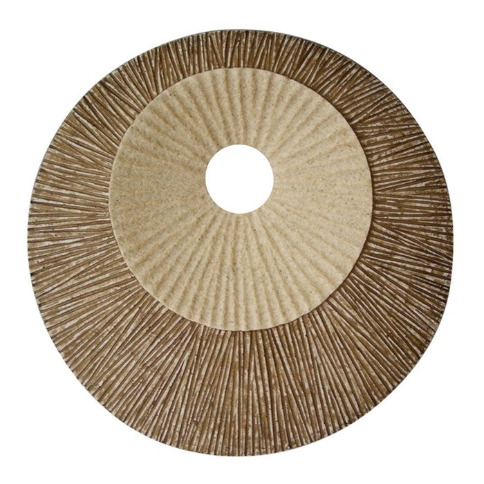 Round and Ribbed Double Layer Sandstone Wall Art, Large, Brown and Beige