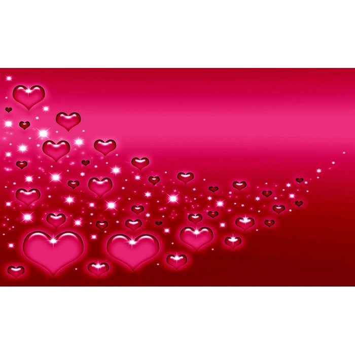 Contemporary Valentine Themed Rectangle Shape Wall Art, Red