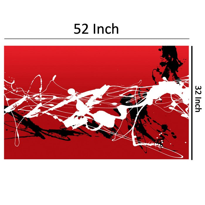 Constructive Print Abstract Wooden Wall Art, Black and Red