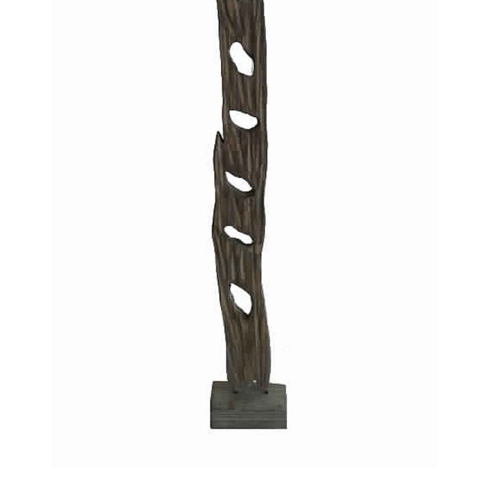 Contemporary Standalone Wooden Art Sculpture with Trunk Design, Brown