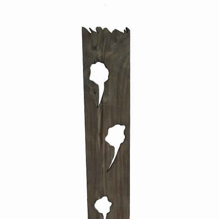 Contemporary Standalone Wooden Art Sculpture with Flat Log Design, Brown