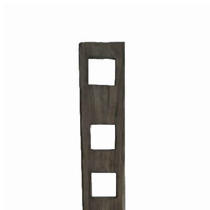Contemporary Flat Log Art Sculpture with Square Cut Design, Brown