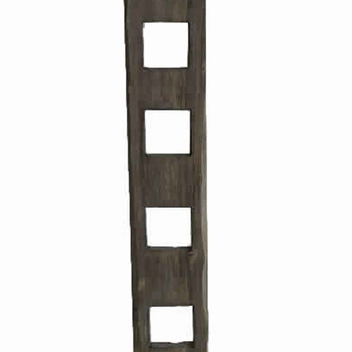 Contemporary Flat Log Art Sculpture with Square Cut Design, Brown