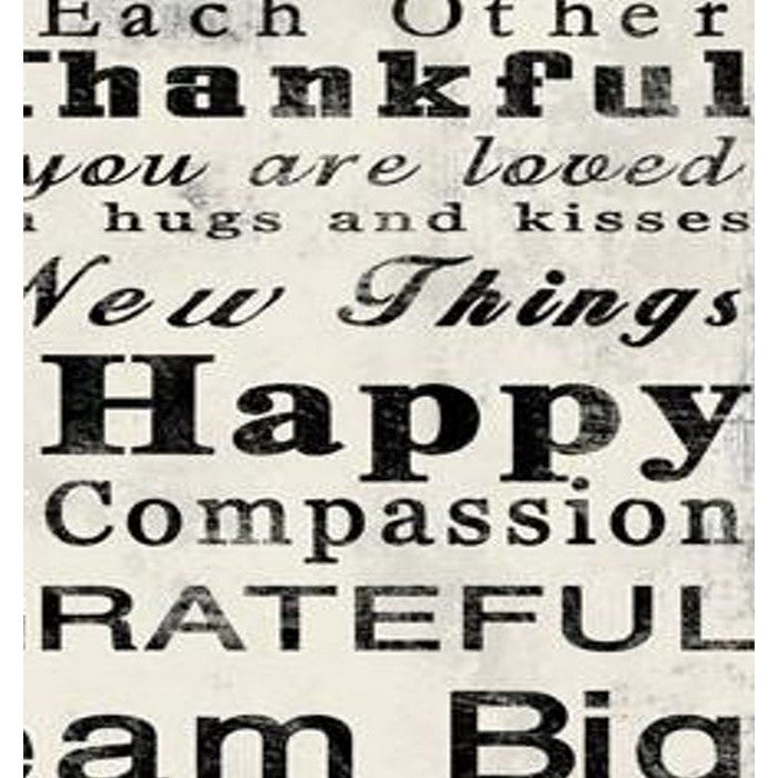 High Quality Canvas Print with Family Rules Quotes, Black & White