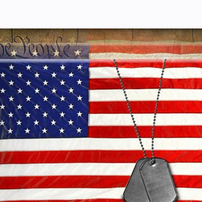 Canvas American Flag with Necklace Wall Print, Large, Multicolor