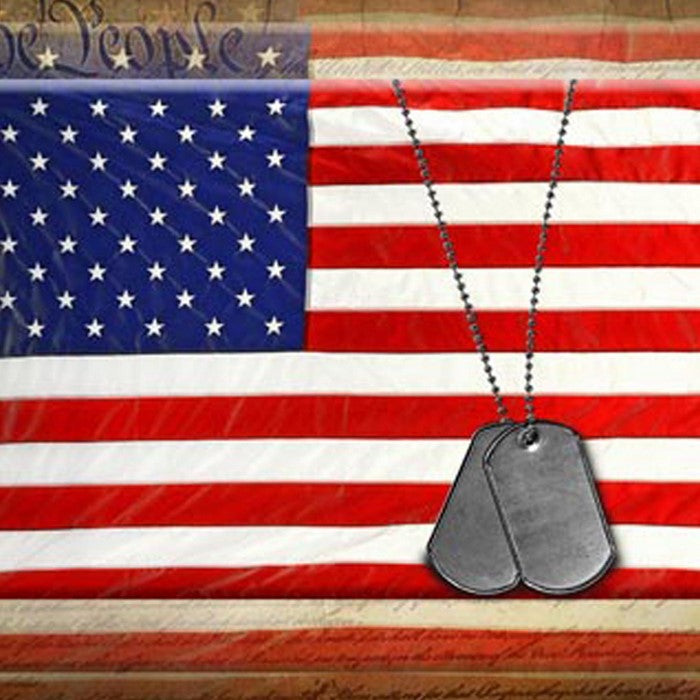 Canvas American Flag with Necklace Wall Print, Large, Multicolor