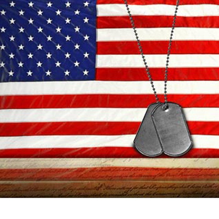 Canvas American Flag with Necklace Wall Print, Large, Multicolor