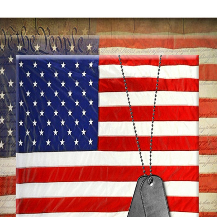 Canvas American Flag with Necklace Wall Print, Small, Multicolor