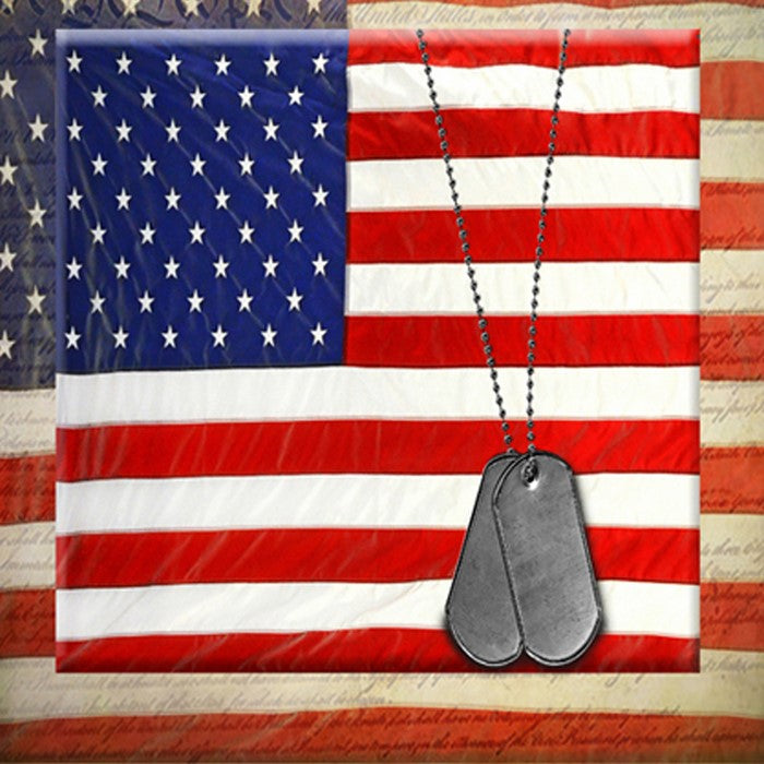 Canvas American Flag with Necklace Wall Print, Small, Multicolor