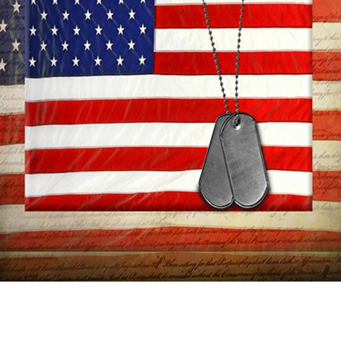 Canvas American Flag with Necklace Wall Print, Small, Multicolor