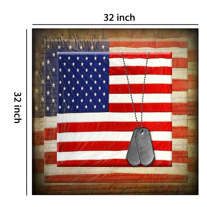 Canvas American Flag with Necklace Wall Print, Small, Multicolor