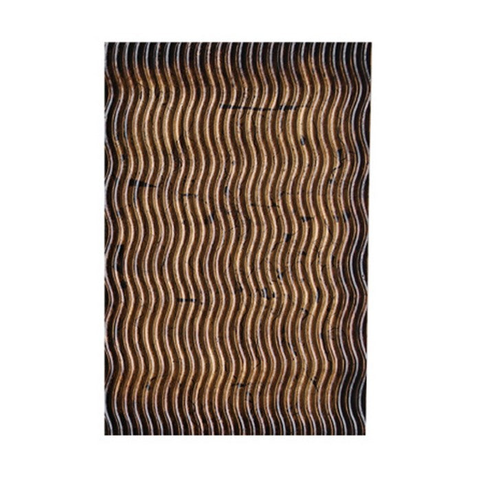 Modern Style Wooden Wall Decor with Wave Pattern, Multicolor, Set of 4