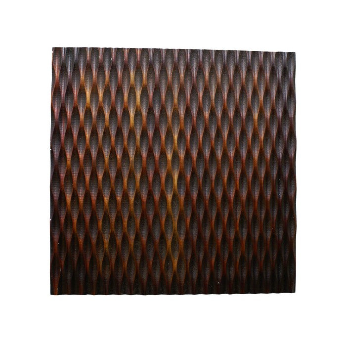 Modern Style Wooden Wall Decor with Patterned Carving, Small, Brown