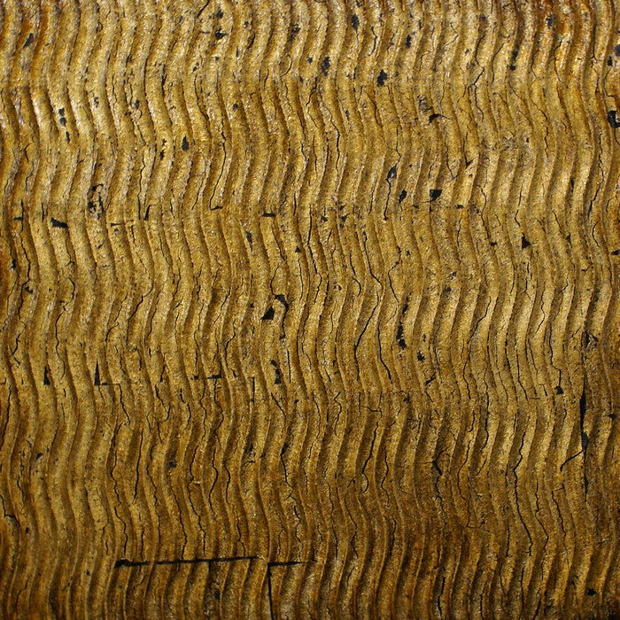 Modern Style Wood Wall Decor with Patterned Carving, Small, Gold & Brown