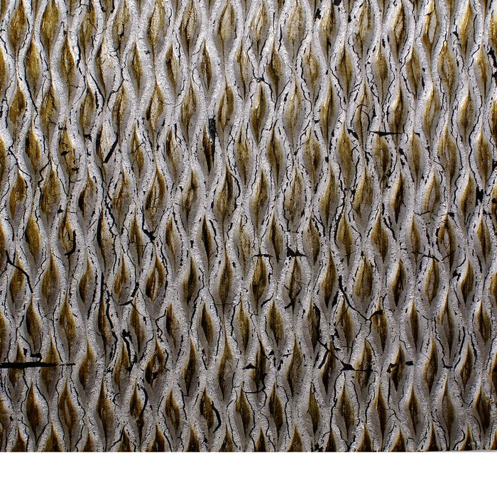 Modern Style Wooden Wall Decor with Patterned Carving, Large, Silver