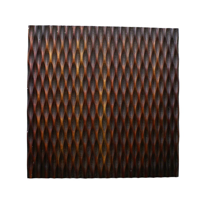 Modern Style Wooden Wall Decor with Patterned Carving, Large, Brown