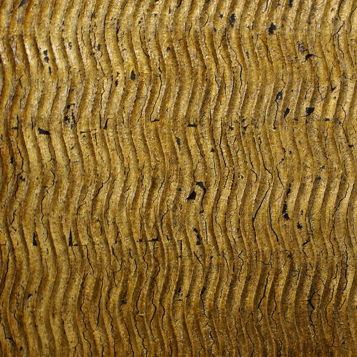 Modern Style Wood Wall Decor with Patterned Carving, Large, Gold & Brown