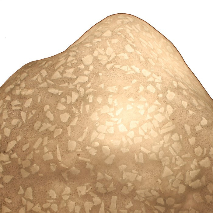 Contemporary Sandstone Polished Ball with Glass Shrapnel, Bronze