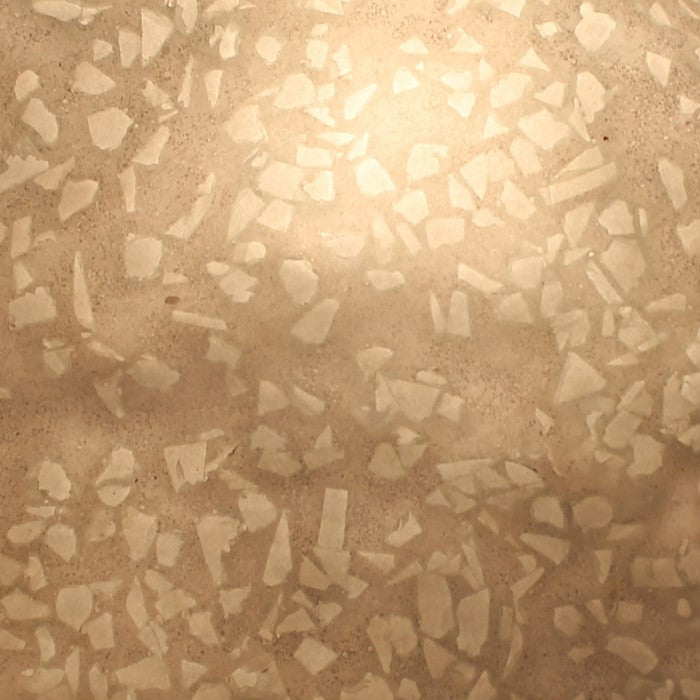 Contemporary Sandstone Polished Ball with Glass Shrapnel, Bronze