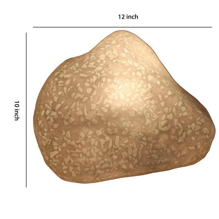 Contemporary Sandstone Polished Ball with Glass Shrapnel, Bronze
