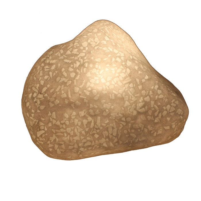Contemporary Sandstone Polished Ball with Glass Shrapnel, Bronze