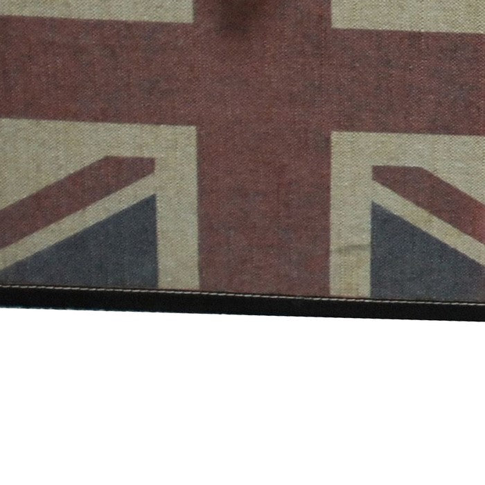 Storage Trunk with Union Jack Print Canvas Upholstery, Multicolor, Set of 3