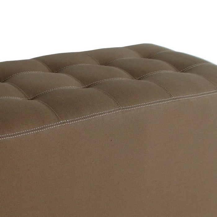 Classic Canvas Upholstered Bench with Button Tufting, Brown