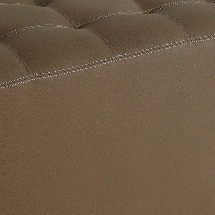 Classic Canvas Upholstered Bench with Button Tufting, Brown