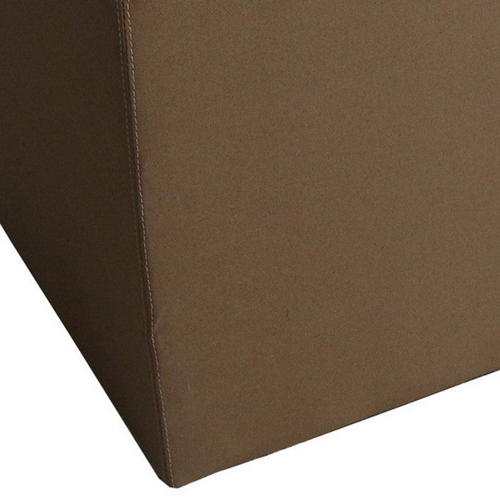 Classic Canvas Upholstered Bench with Button Tufting, Brown