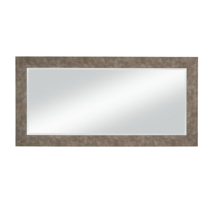 Stylish Rectangular Polystyrene Framed Leaner Mirror, Distressed Iron