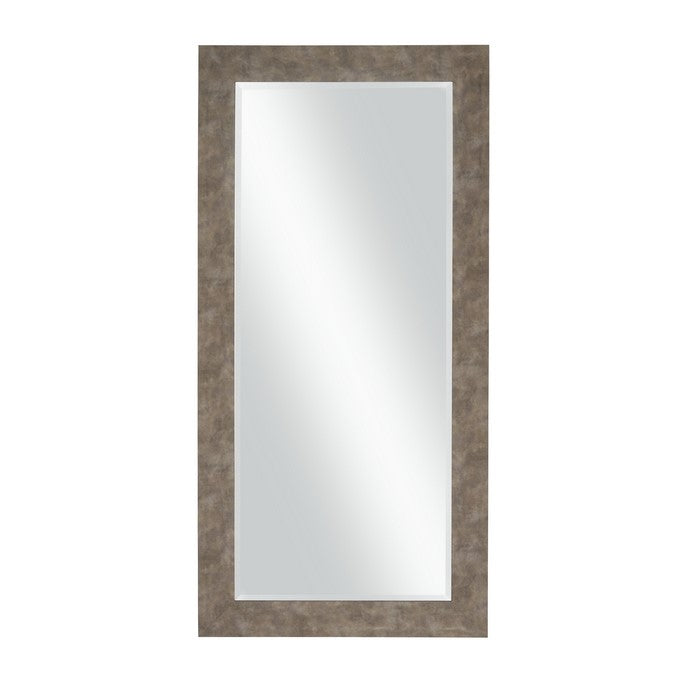 Stylish Rectangular Polystyrene Framed Leaner Mirror, Distressed Iron