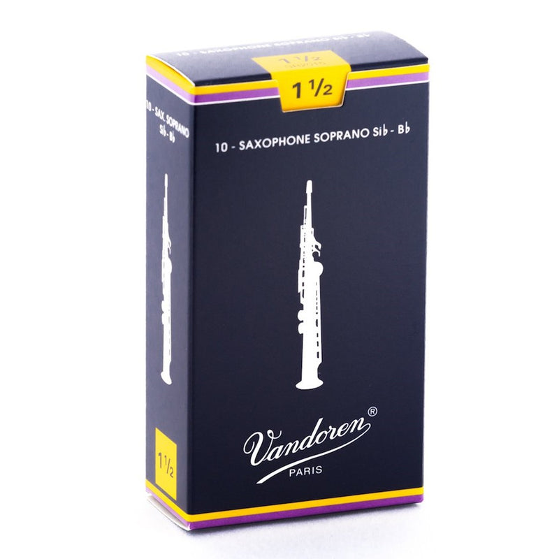 Vandoren SR2015 Soprano Sax Traditional Reeds Strength 1.5; Box of 10