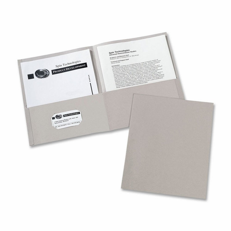 Avery Two-Pocket Folders, Gray, Box of 25 (47990)