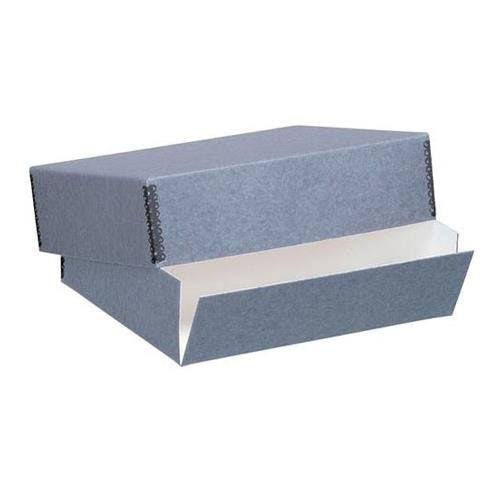 Lineco Archival 11x14" Print Storage Box, Drop Front Design,Exterior Color: Blue / Gray.