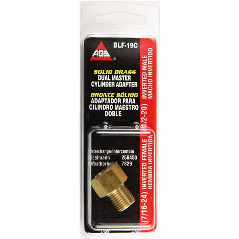 Brass Adapter, Female(7/16-24 Inverted), Male(1/2-20 Inverted), 1/card