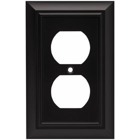 Brainerd 64218 Architectural Single Duplex OutletWall Plate / Switch Plate / Cover, Flat Black