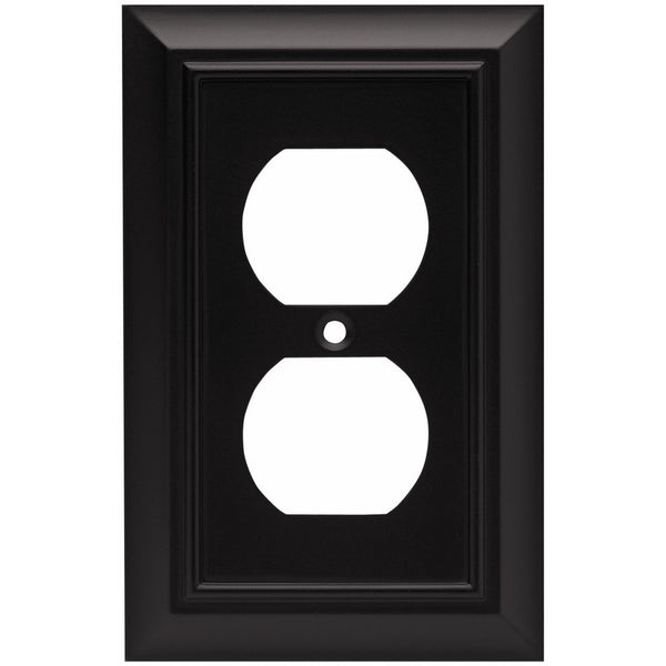 Brainerd 64218 Architectural Single Duplex OutletWall Plate / Switch Plate / Cover, Flat Black
