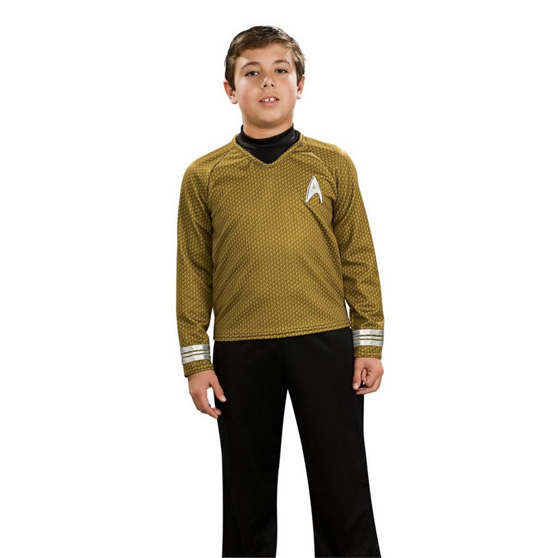 Star Trek Movie Child's Deluxe Gold Shirt Costume with Dickie, Pants with Attached Boot Tops and Emblem Pin, Large
