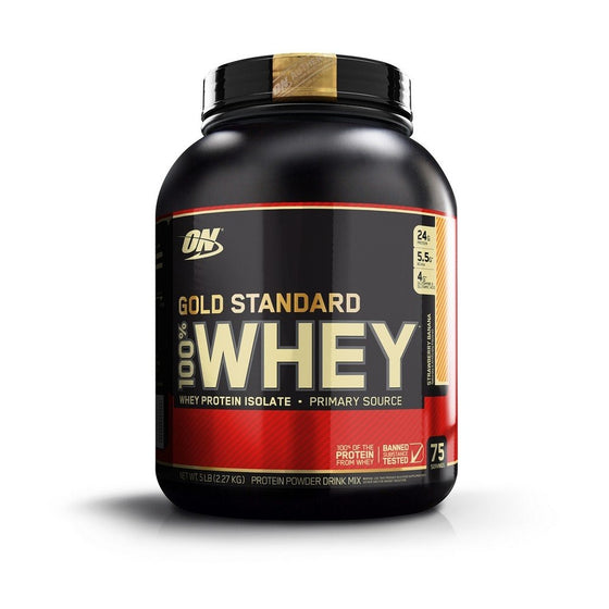 Optimum Nutrition Gold Standard 100% Whey Protein Powder, Strawberry Banana, 5 Pound