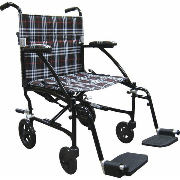 Drive Medical Fly Lite Ultra Lightweight Transport Wheelchair, 19"