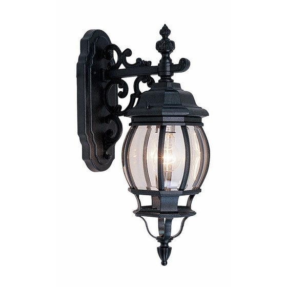 Livex Lighting 7706-04 Outdoor Wall Lantern with Clear Beveled Glass Shades, Black