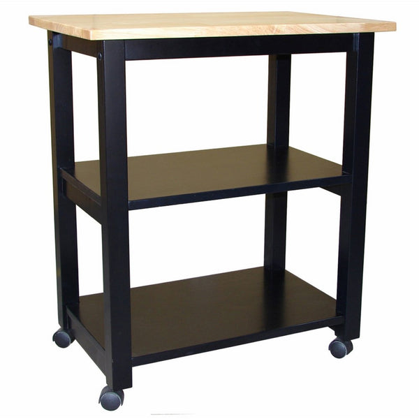 International ConceptsWC10-185 Microwave Cart, Black/Natural