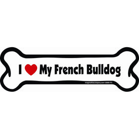 Imagine This Bone Car Magnet, I Love My French Bulldog, 2-Inch by 7-Inch