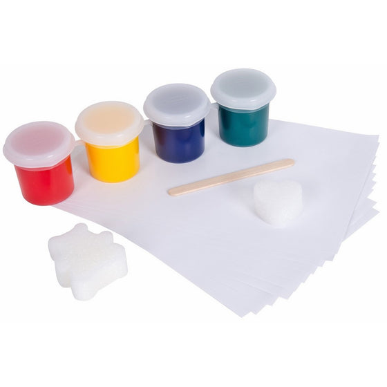 RoseArt Washable Finger Paints Set Includes Paint Paper Sponges and Wood Spatula Packaging May Vary (CYM28)