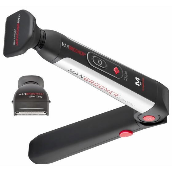 MANGROOMER - ULTIMATE PRO Back Hair Shaver with 2 Shock Absorber Flex Heads, Power Hinge, Extreme Reach Handle and Power Burst