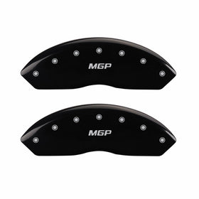 MGP Caliper Covers 54002SMGPBK 'MGP' Engraved Caliper Cover with Black Powder Coat Finish and Silver Characters, (Set of 4)