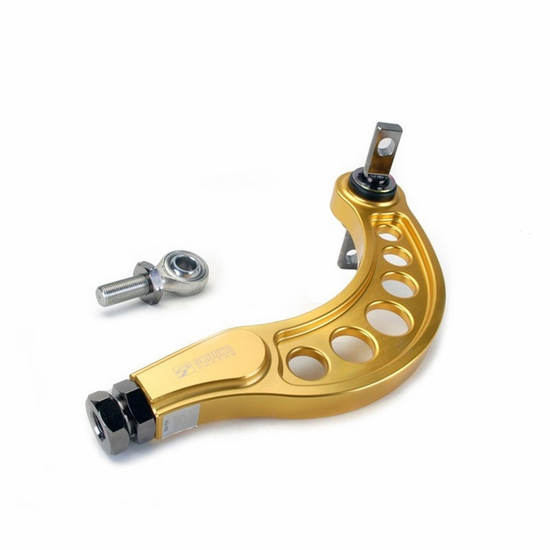 Skunk2 Racing 516-05-0665 Pro Series Rear Camber Kit V3 Design w/Spherical Heim Joint For Wheel Hub Mounting Point Incl. Control Arms/Polyurethane Bushings Gold Anodized Set of 2 Pro Series Rear Camber Kit