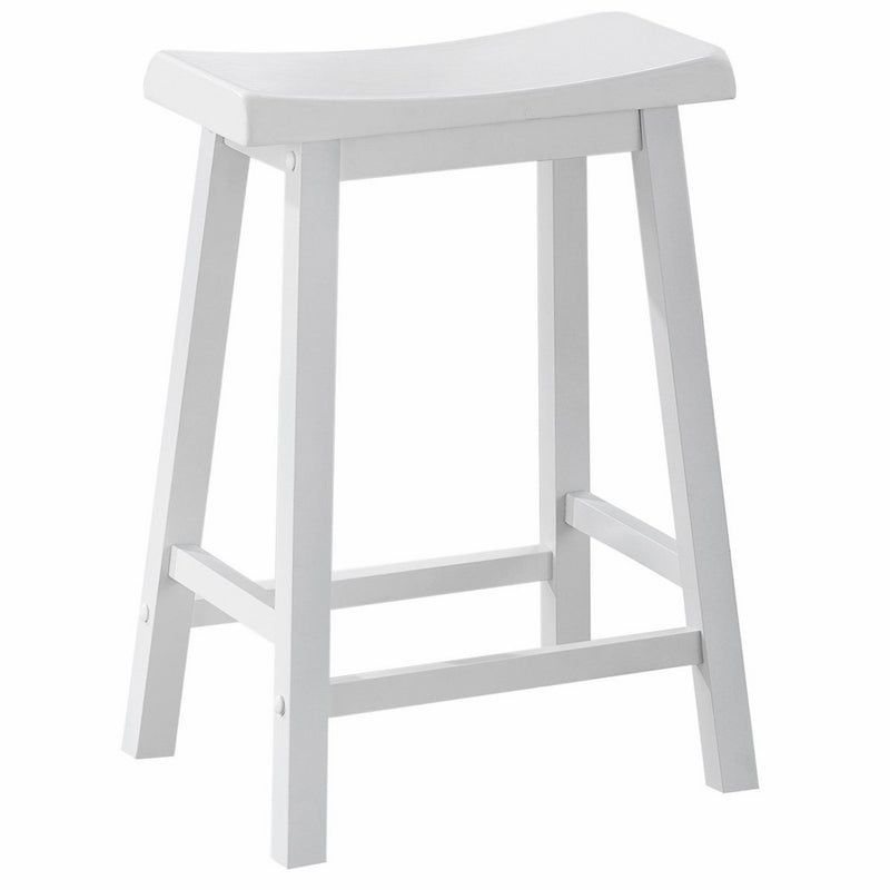 Monarch Specialties I 1533, Saddle Seat Barstools, White, 24" H, 2pcs